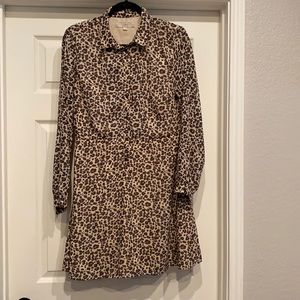 Loft leopard button up dress.